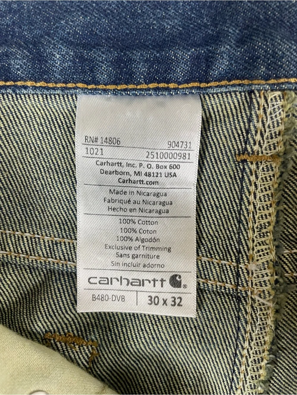 Carhartt Men's Relaxed Straight-Leg Jeans in Deep Blue Denim